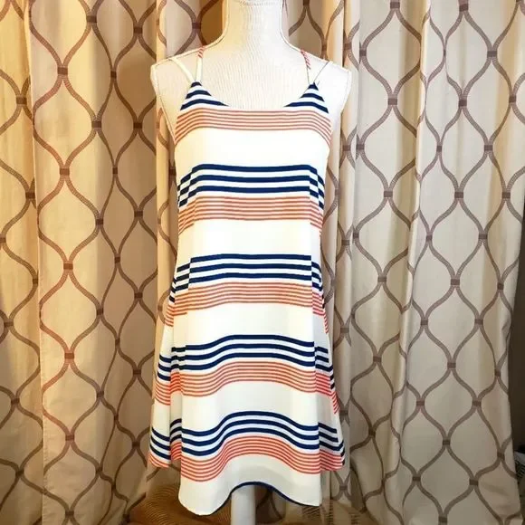 Pink Owl | Dresses | Pinkowl Appareldress Red And Blue Striped Size  Smallnwt | Poshmark